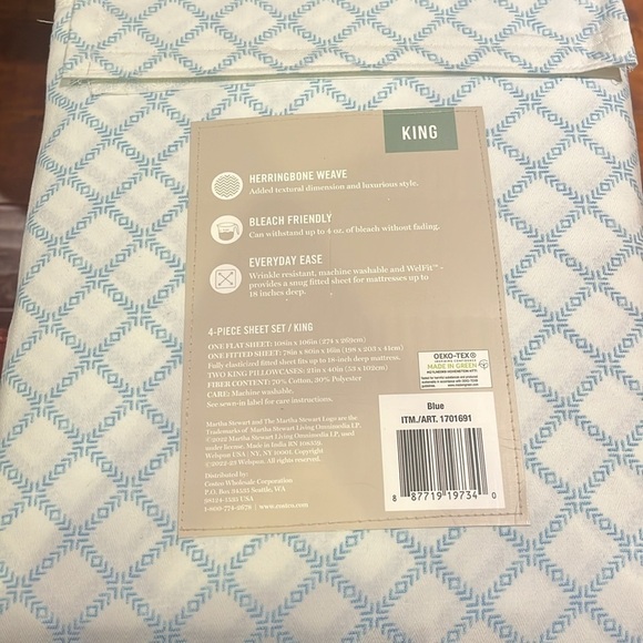 NWT Martha Stewart Bleach Master 4 piece Sheet Set Size King - Picture 7 of 9